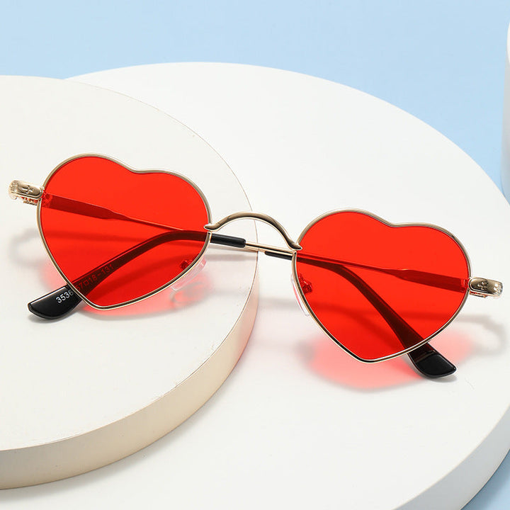 Women's Heart-Shaped Sunglasses with Delicate Metal Frame Kalsten