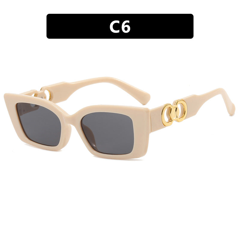 Women's fashionable square sunglasses with golden embellishments Kalsten