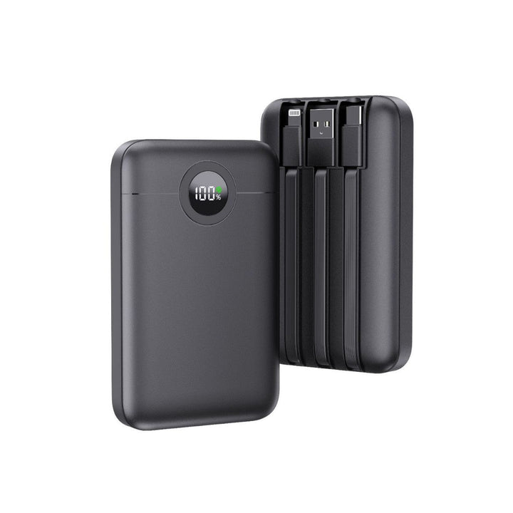 Portable power bank with intelligent cable management and LED charging status display Kalsten
