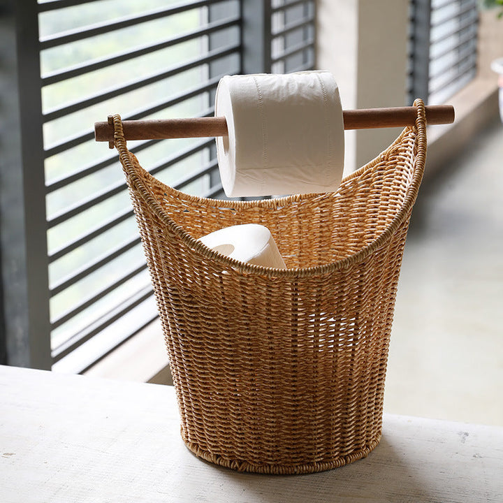 Ladies Natural Basket with Wooden Handle Kalsten