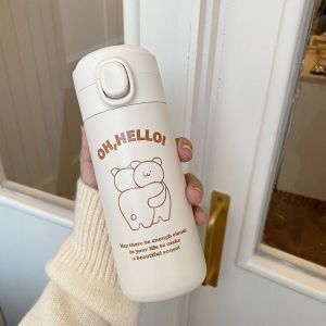 Women's Insulated Water Bottle with Cute Animal Design and Practical Flip Lid Kalsten