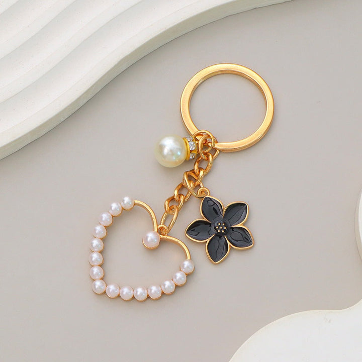 Keychain with heart and flower motif Kalsten