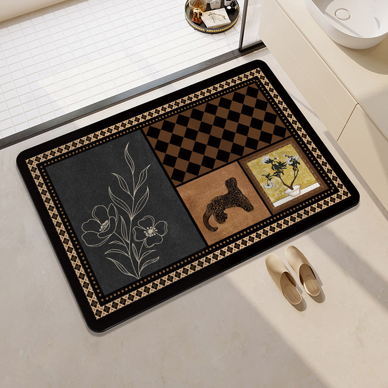 Geometric Patterned Memory Foam Bath Mat Acalora