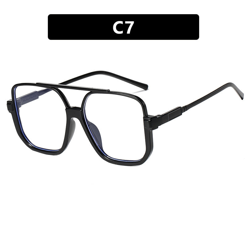 Women's square sunglasses with transparent frame and green tinted lenses Kalsten