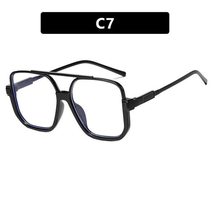 Women's square sunglasses with transparent frame and green tinted lenses Kalsten