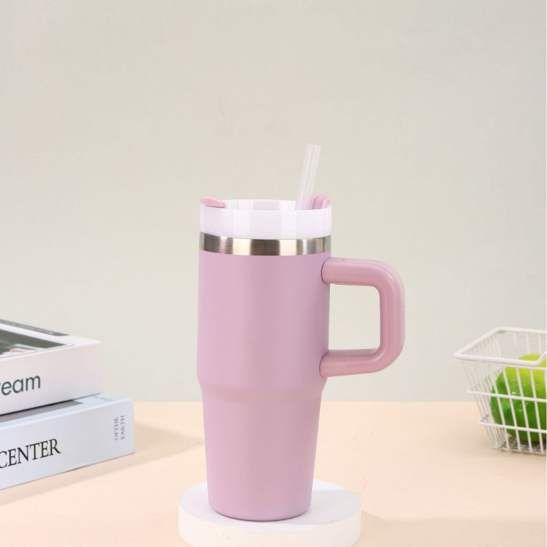 Unisex noble insulated cup with practical straw Kalsten