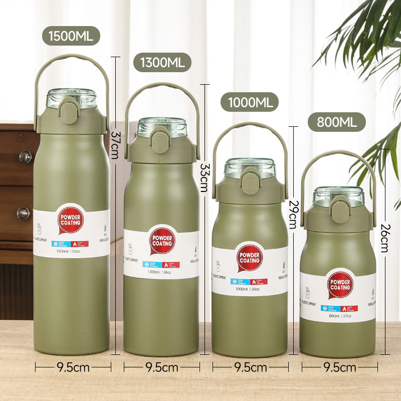 Women High-Quality Thermo Mug with Practical Carrying Handle and Integrated Straw Kalsten