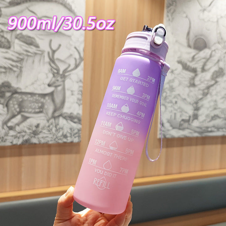 Women Motivating Water Bottle with Integrated Time Markers Kalsten