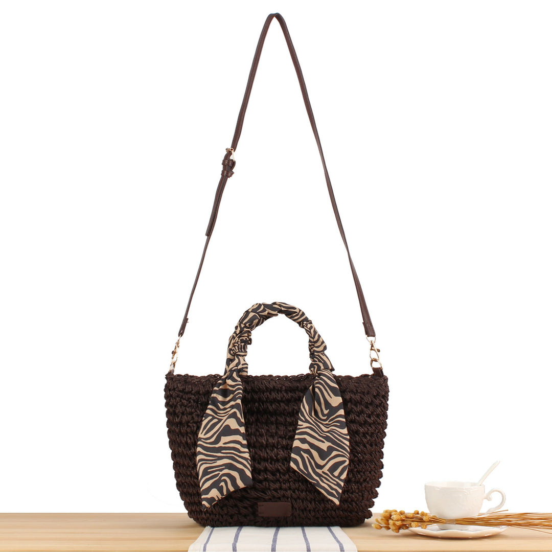 Braided shoulder bag with fashionable scarf detail Kalsten