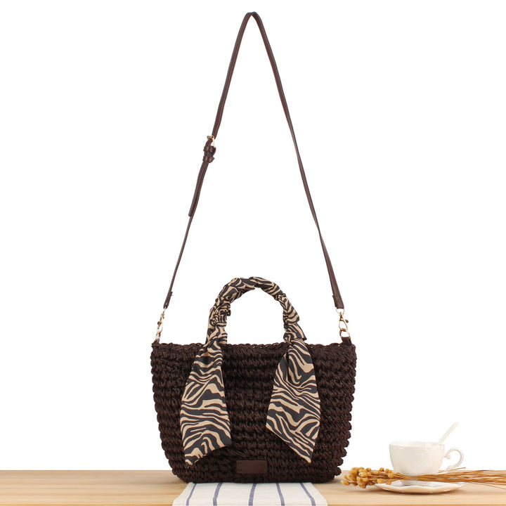 Braided shoulder bag with fashionable scarf detail Kalsten
