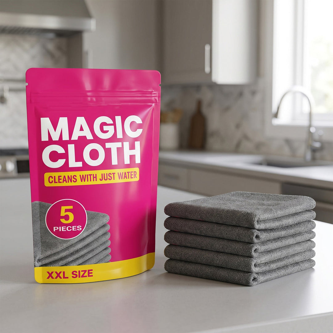 Extra Large Microfiber Magic Cleaning Cloth Pack With Reusable Pouch