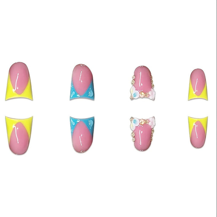 Decorative Press-On Nails with Rhinestone Accents Kalsten