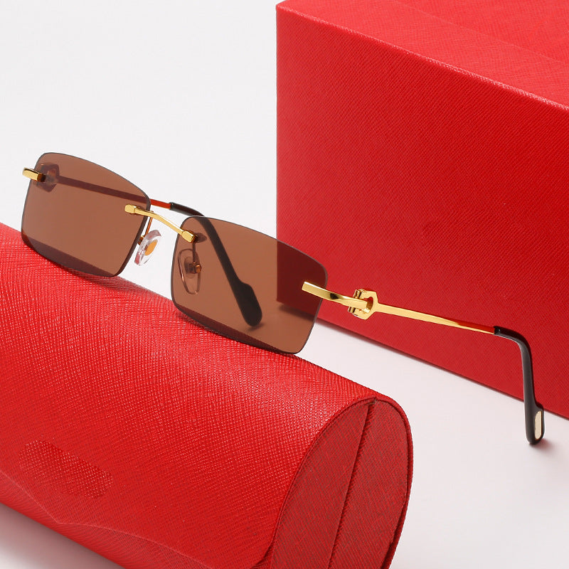 Women rectangular designer sunglasses with elegant metal frame Kalsten