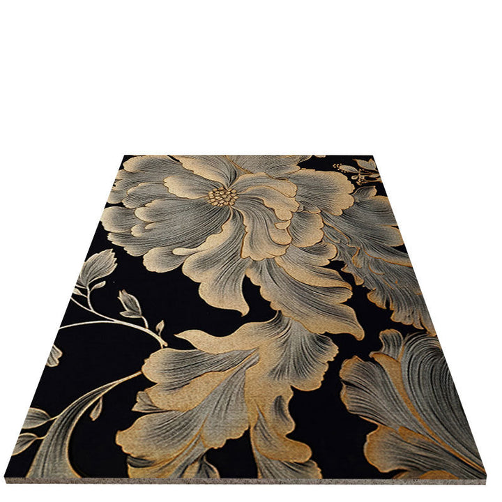 Elegant Floral Pattern Bath Mat Kalsten