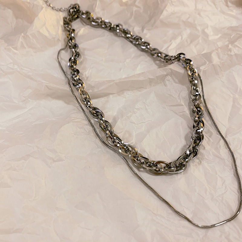Layered Textured Chain Necklace Kalsten