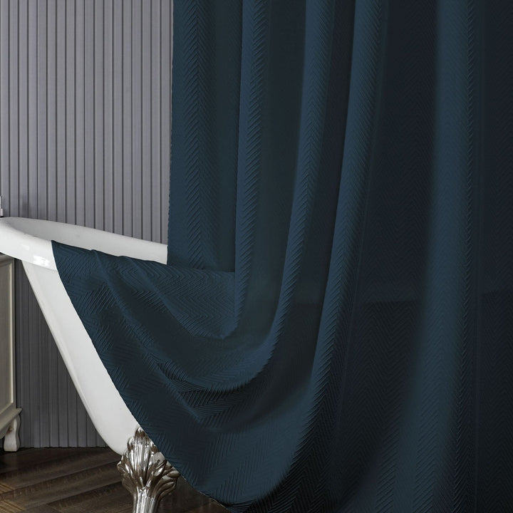 Textured Leaf Pattern Shower Curtain Kalsten