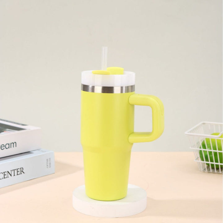 Unisex noble insulated cup with practical straw Kalsten