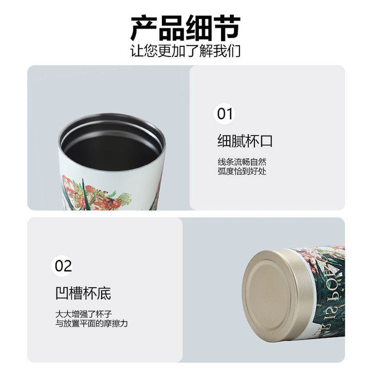 Women's Reusable Coffee Cup with Leak-proof Lid and Carry Strap Kalsten