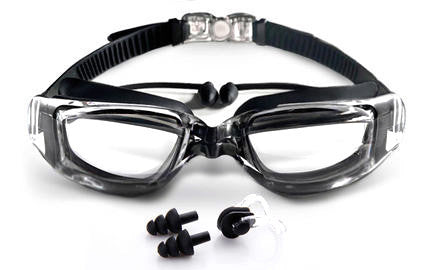 Swim goggles with ergonomic design and integrated ear protection Kalsten