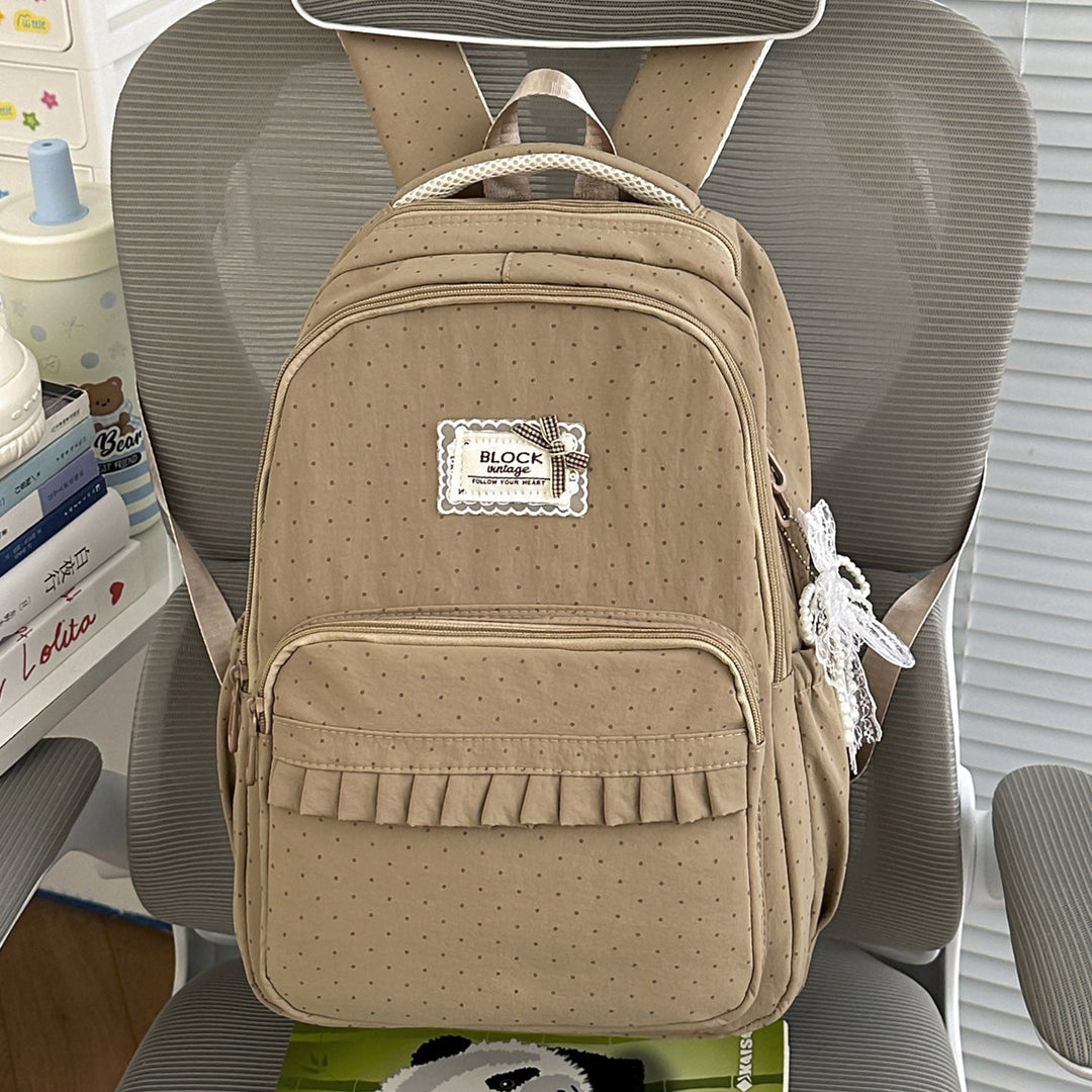 Cute Ruffled Patterned School Backpack