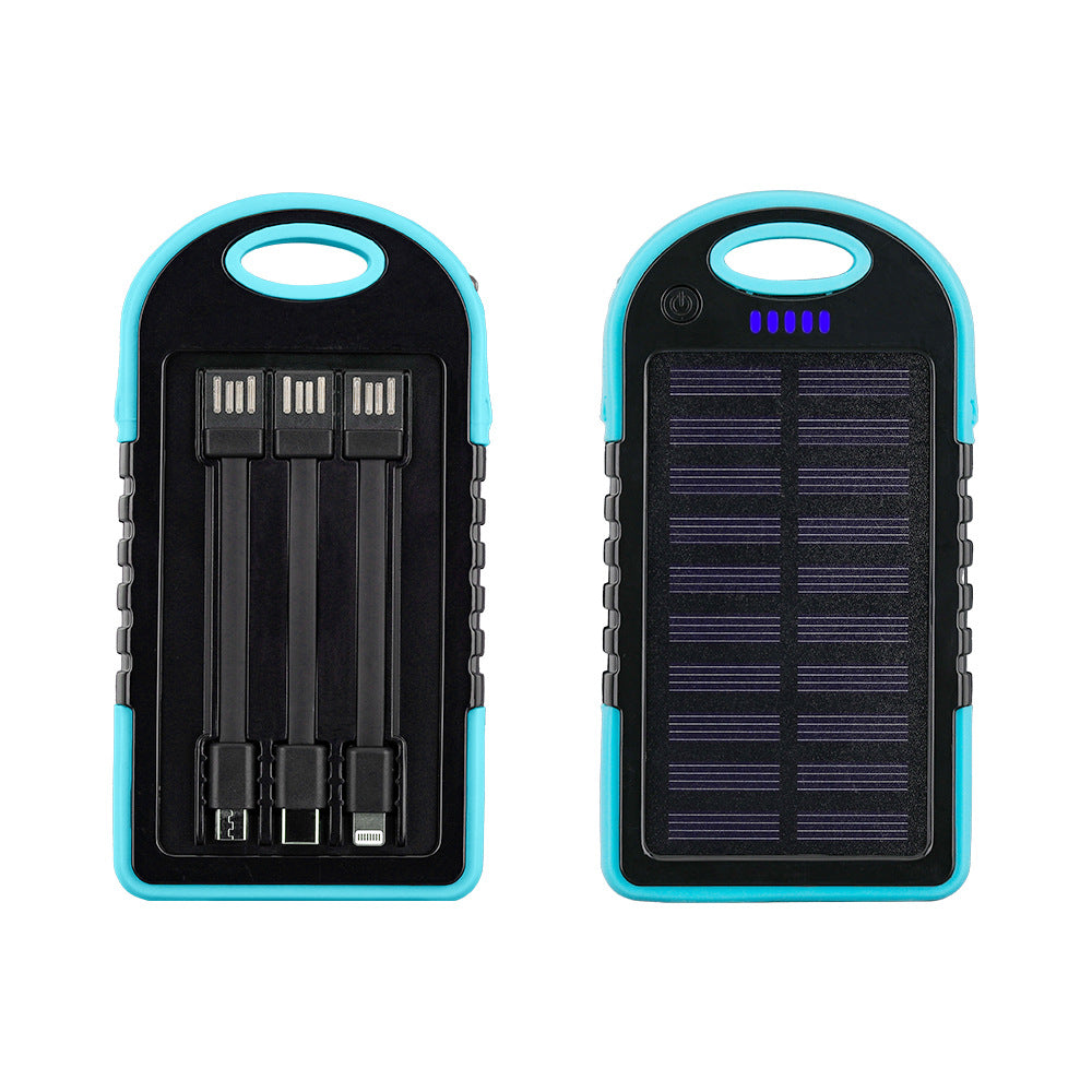 Portable Solar Power Bank with Integrated Cable Management and Fast Charging Function Kalsten