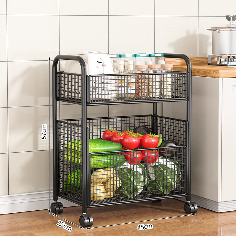 Rolling Kitchen Storage Organizer with Adjustable Mesh Baskets Kalsten