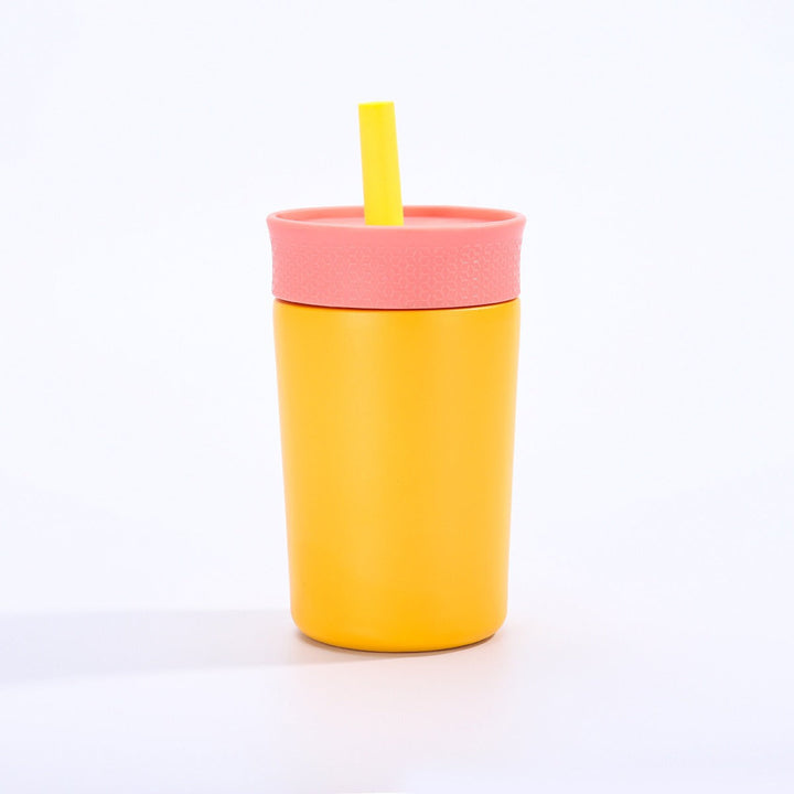 Women insulated coffee cup with integrated straw Kalsten