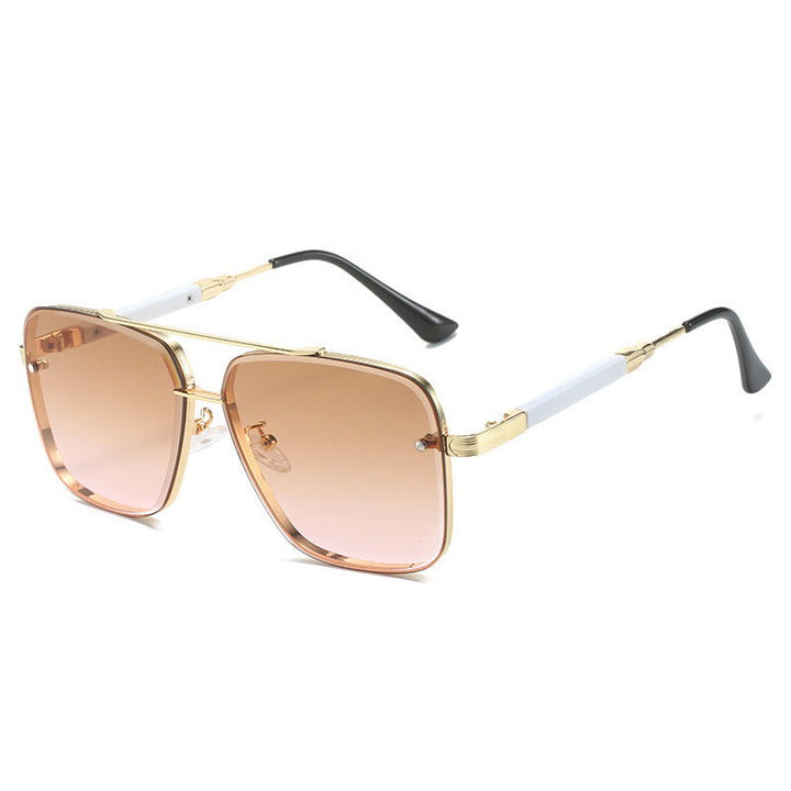 Women Geometric Oversize Sunglasses with Filigree Metal Frame Kalsten