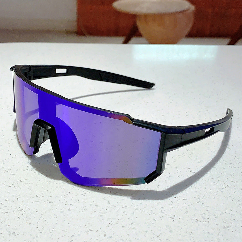 Unisex nan sporty shield sunglasses with continuous mirror lens and adjustable nose bridge Kalsten