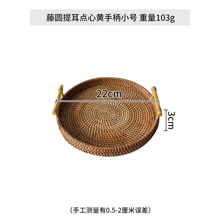 Ladies' round serving platter made from handcrafted natural material Kalsten