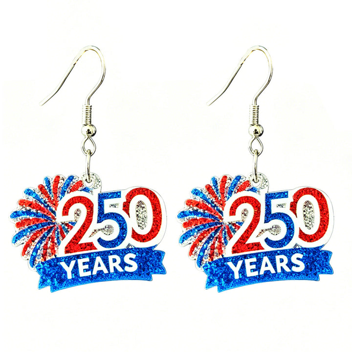 Ladies nan glittering bow earrings with stud closure and star stripe motif Kalsten