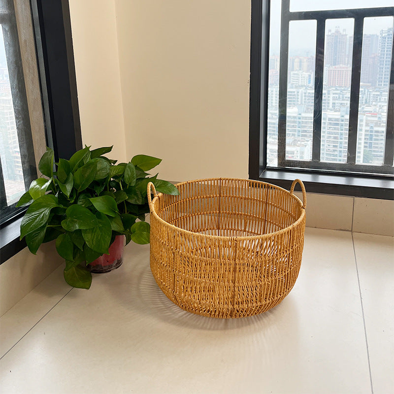 Women Round Braided Laundry Basket Kalsten