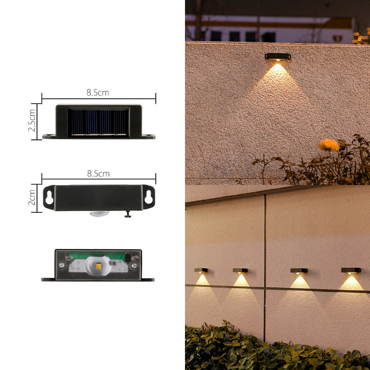 Compact Solar Motion-Sensor LED Wall Light For Outdoor Steps And Fences Kalsten