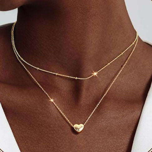 Heart Pendant Layered Necklace Kalsten