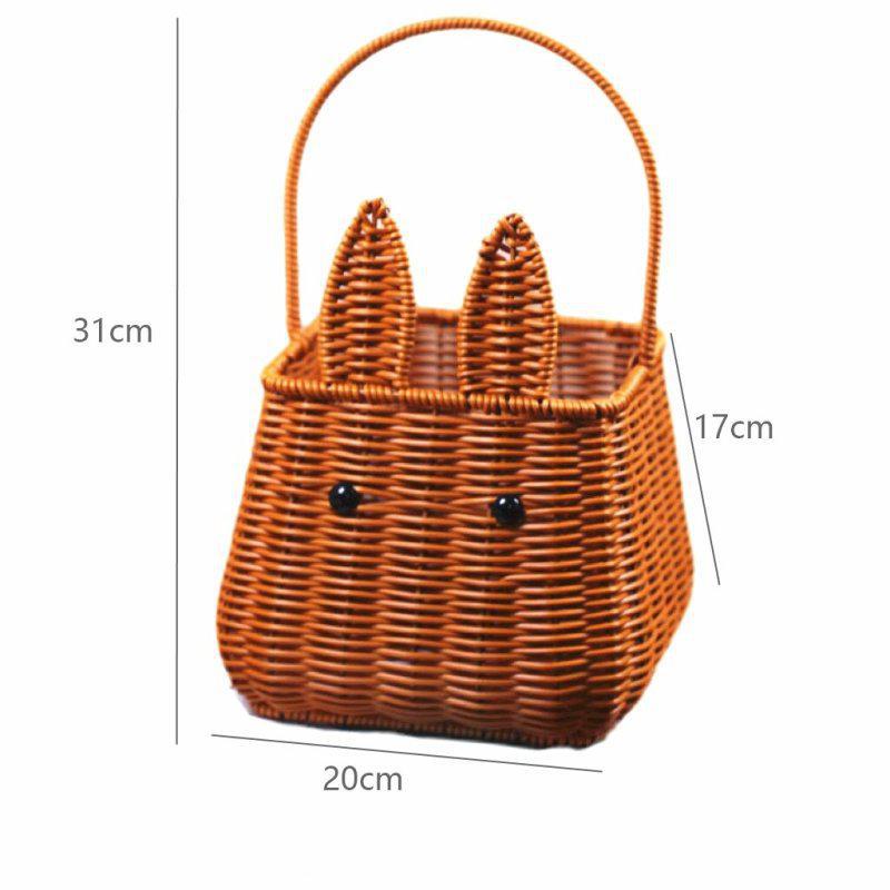 Whimsical Rabbit-Shaped Woven Basket Kalsten