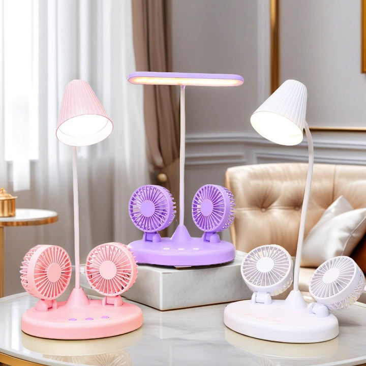 Ladies Multifunctional Table Lamp with Integrated Fans Kalsten