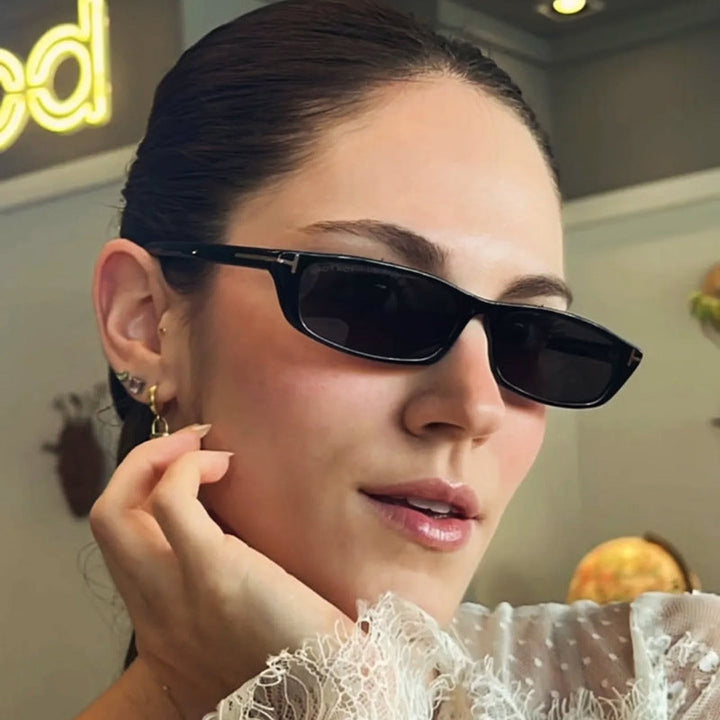Women's fashionable sunglasses with narrow frame and brown lenses Kalsten