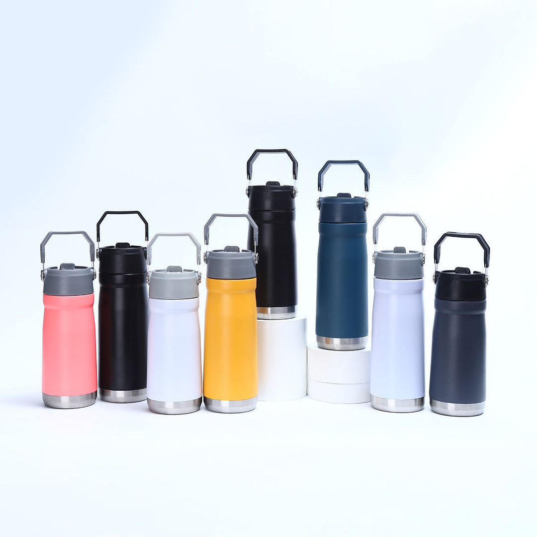 Women's Practical Insulated Drinking Bottle with Foldable Carry Handle Kalsten