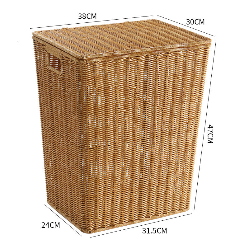 Handcrafted Rectangular Wicker Laundry Hamper Kalsten