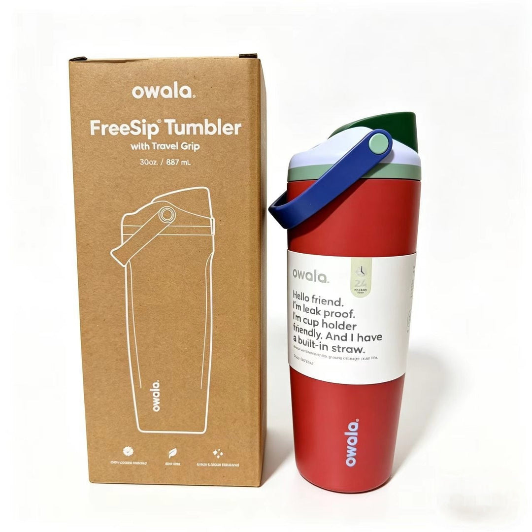 Unisex drink tumbler with integrated straw and leak-proof design Kalsten