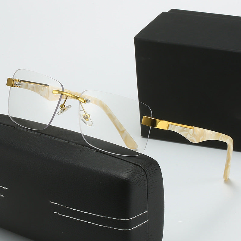 Women’s fashionable half-frame glasses with elegant metal and plastic mix Kalsten