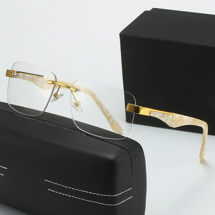 Women’s fashionable half-frame glasses with elegant metal and plastic mix Kalsten