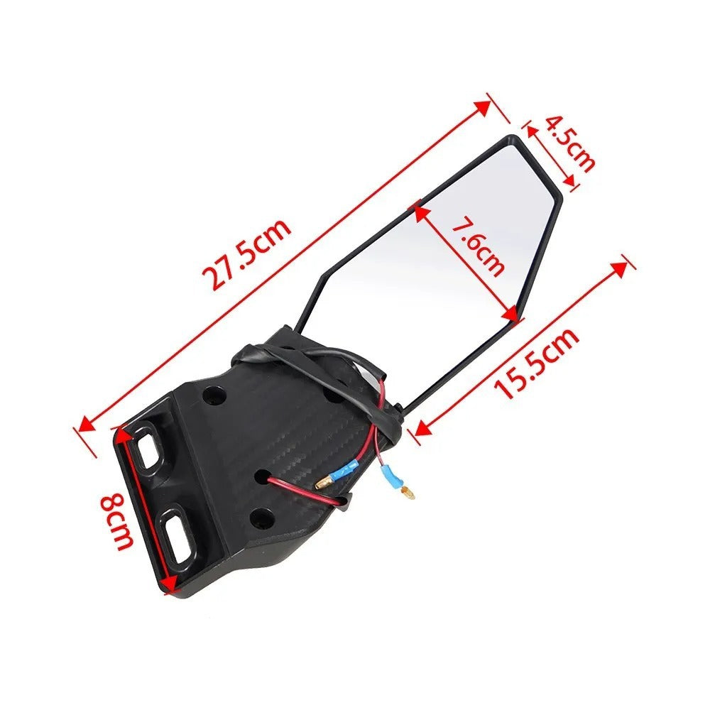Motorcycle mirror set with integrated LED turn signal Kalsten