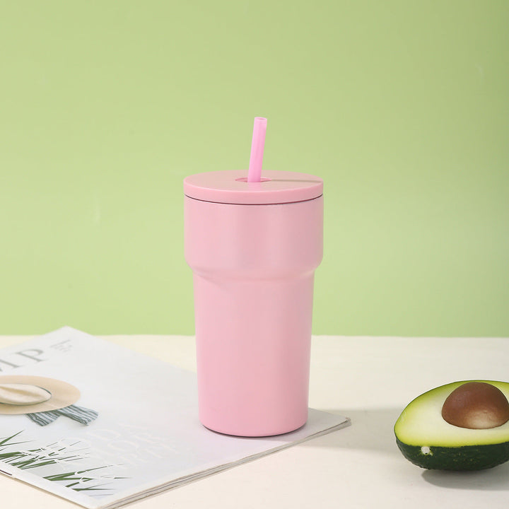 Unisex Insulated Drinking Cup with Dust Protection Lid and Straw Kalsten