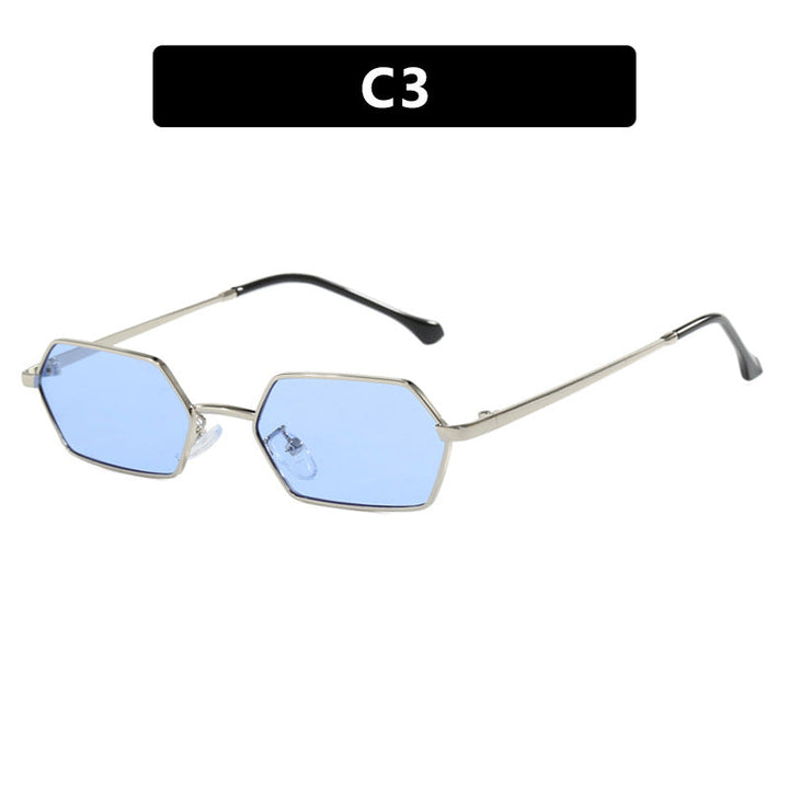 Women's hexagonal sunglasses with elegant metal frame and UV protection Kalsten