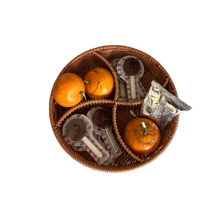 Women's leather storage basket with compartments Kalsten