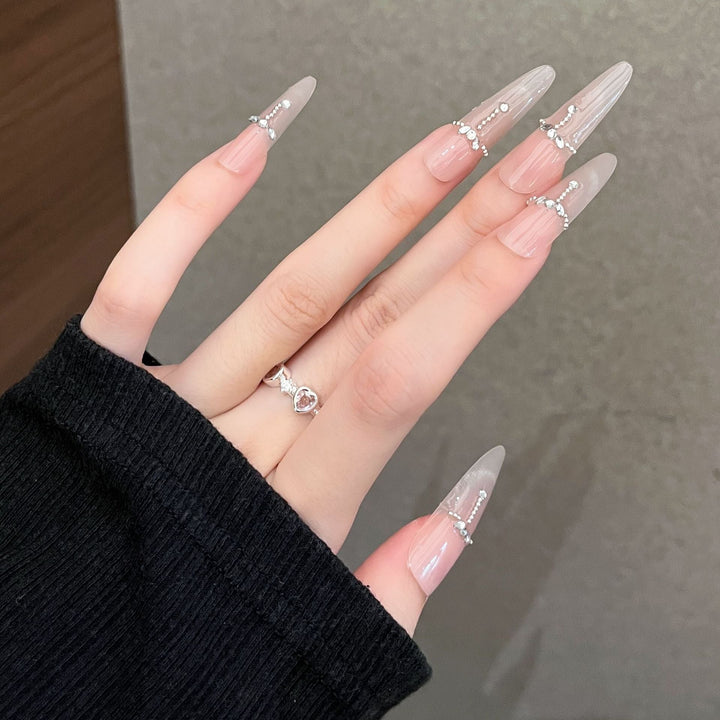 Elegant Rhinestone-Accented Press-On Nails Kalsten