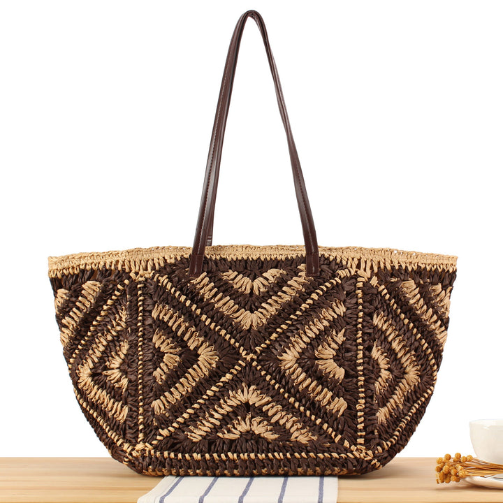 Large Beach Bag Made of Woven Bast Kalsten