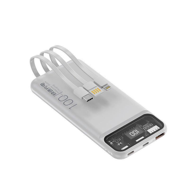 Portable power bank with multifunctional cable system and digital display Kalsten
