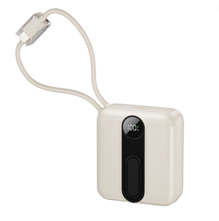 Portable power bank with integrated fast charging cables and digital charging status indicator Kalsten